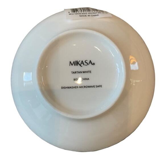 Mikasa TARTAN WHITE Christmas Plaid Fruit Dessert Bowls 4.5in Set of 4 New - Picture 6 of 9